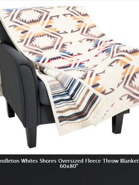 NEW Pendleton Whites Shores Oversized Fleece Throw Blanket - 60x80" 492S 268